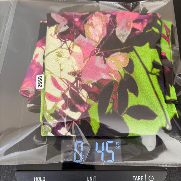 Natori Top Blouse Women's L Twist Neck Black Green Pink Floral Silky 3/4 Sleeve - Picture 13 of 13